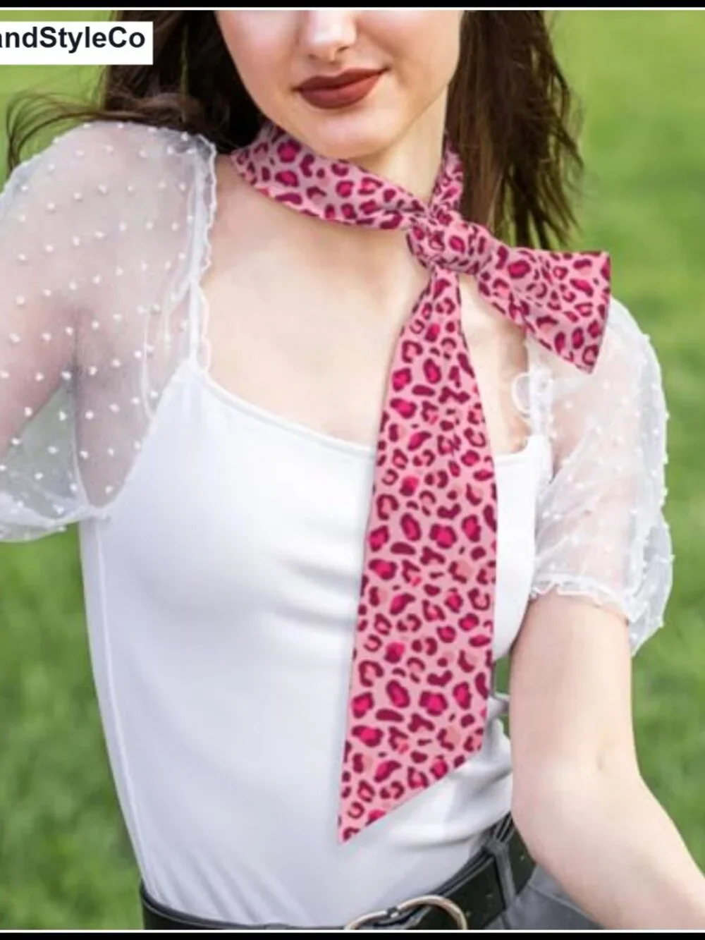 Silk Satin Skinny Scarf Hair Ribbon Versatile Neckerchief